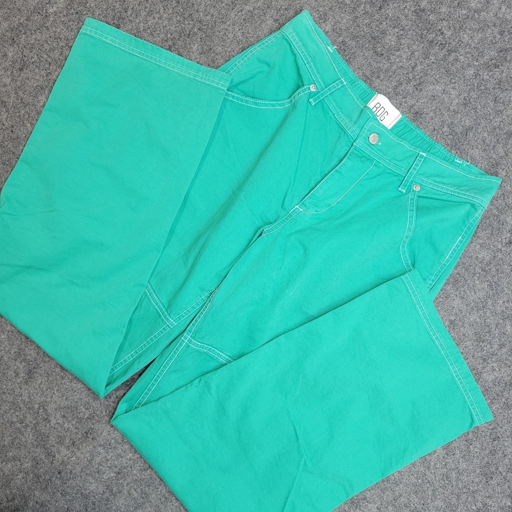 BDG‎ Pants Womens 0/4 Green Flat Front Hammer Loop Straight Leg Y2K Baggy Street